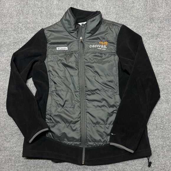 Columbia Jackets & Blazers - Columbia Omni-Heat Jacket Womens Large Black Fleece Lined Full Zip Canvas Credit